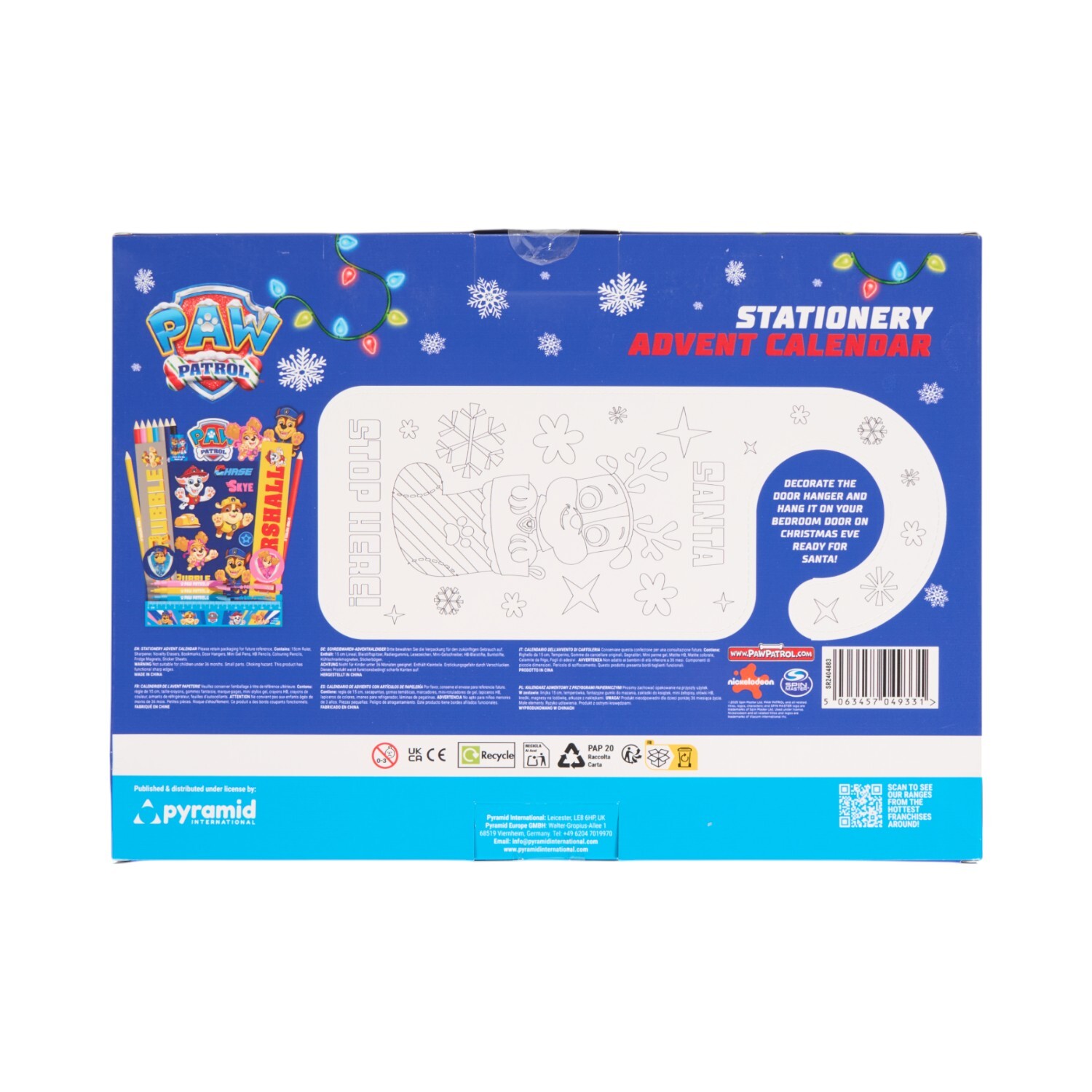 Paw Patrol Christmas Stationery Advent Calendar White Image 2