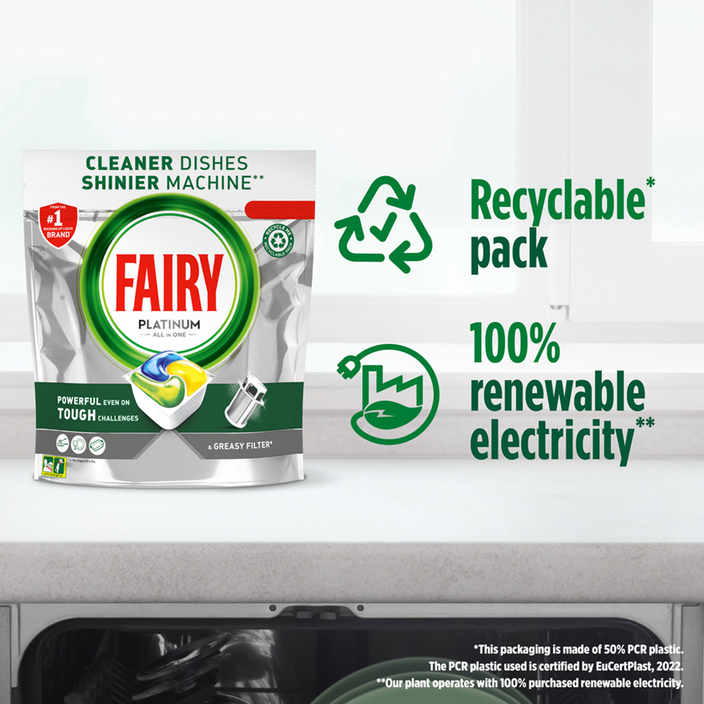 Fairy Platinum All in One Dishwasher Tablet 15 Pack Image 9