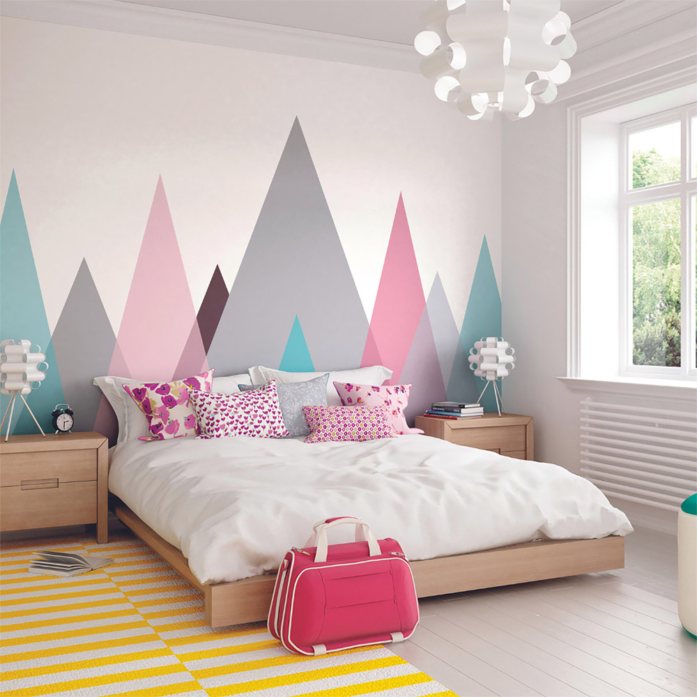 Origin Murals Abstract Mountains Multicolour Wall Mural Image 1
