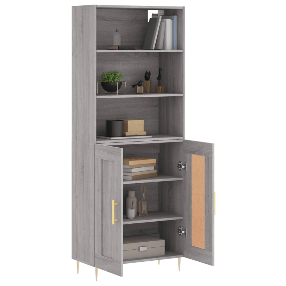 vidaXL 2 Door 3 Shelf Grey Sonoma Highboard Image 3