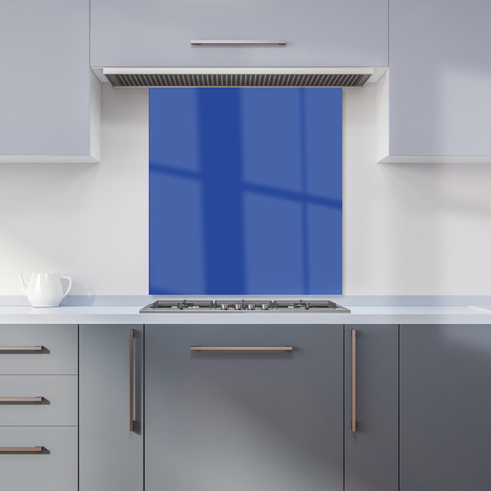 Warren Reed Designer Royal Blue Glass Kitchen Splashback 75 x 70cm Image 1