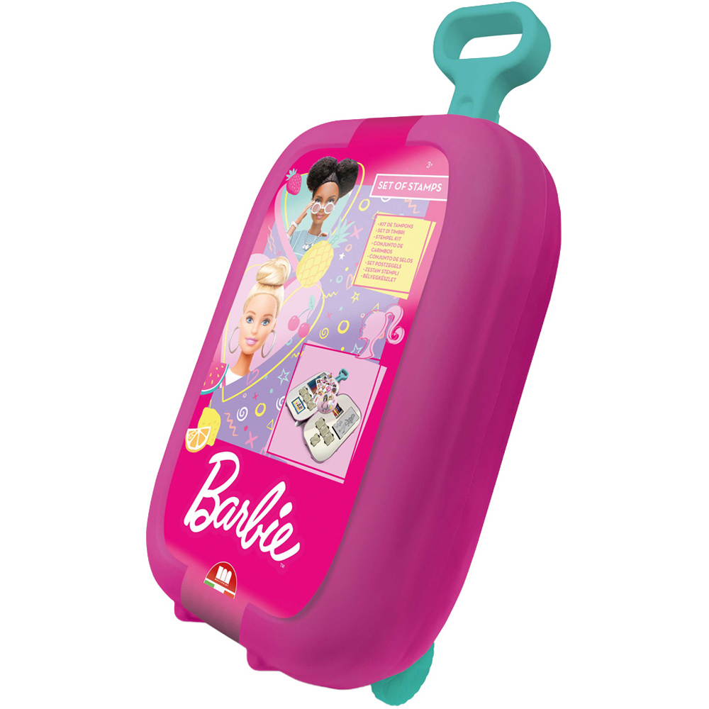 Multiprint Barbie Kids Colouring and Stamp Trolley Set Image 1