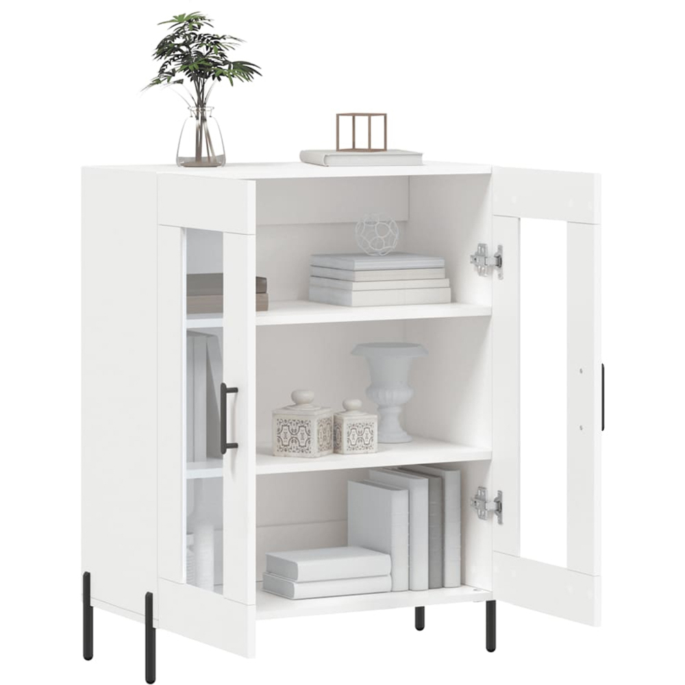 vidaXL 2 Glass Door White Sideboard Image 4