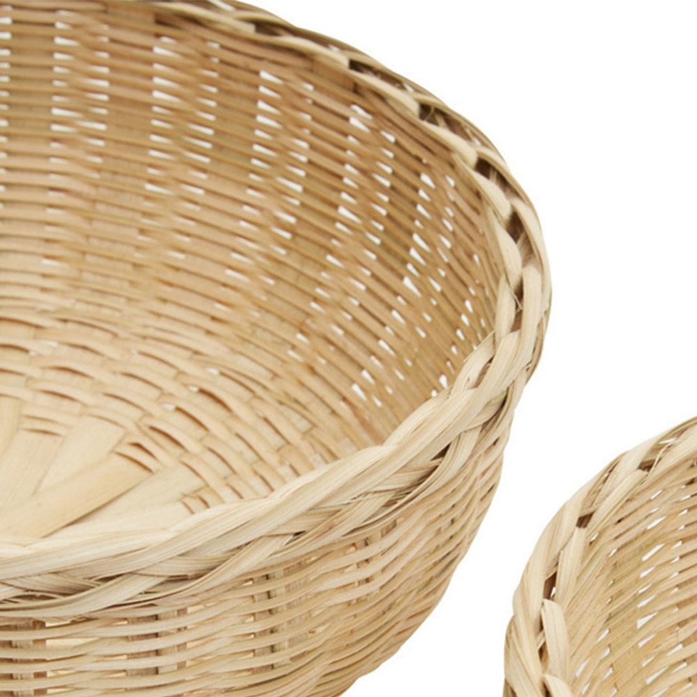 Premier Housewares Natural Round Bamboo Basket Set of 3 Image 7