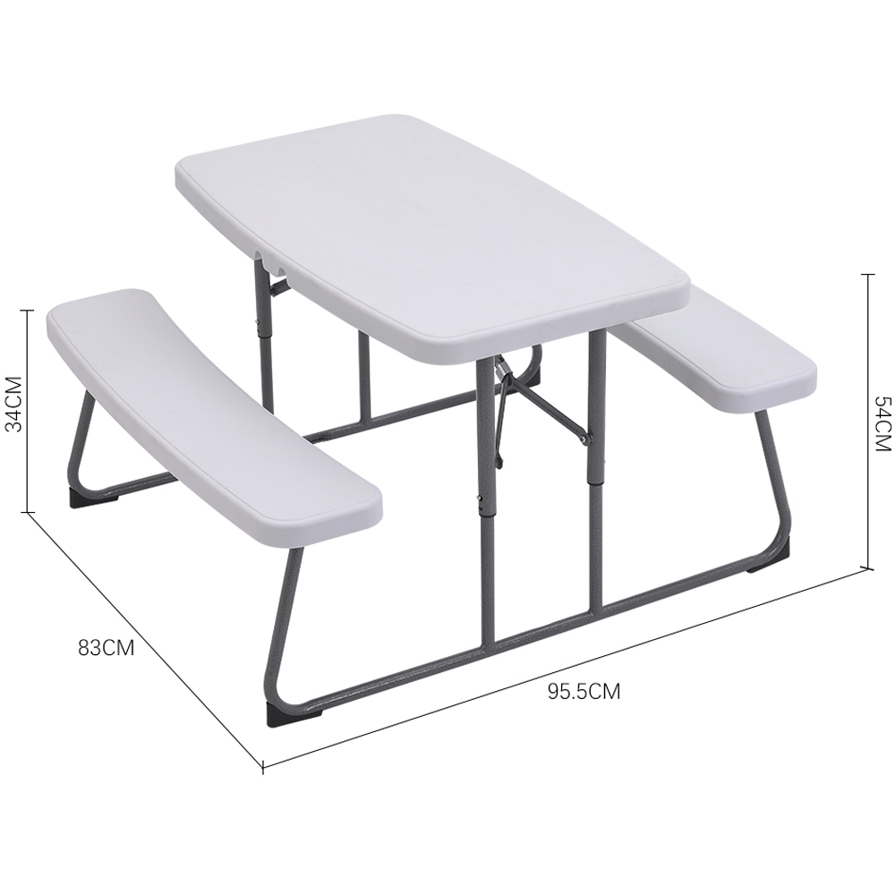 Living and Home Kids Foldable 4 Seater Picnic Table and Bench Set Image 8