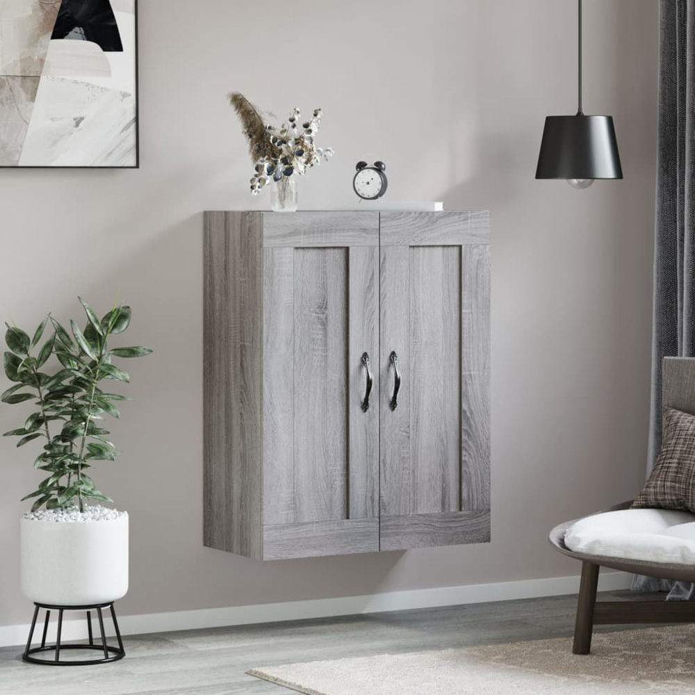 vidaXL 2 Door Grey Sonoma Wall Mounted Cabinet Image 3