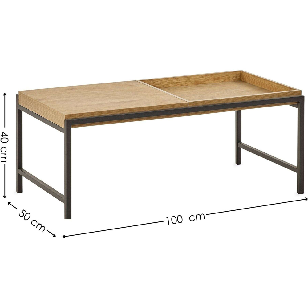Julian Bowen Reuben Oak Effect Reversible Tray Coffee Table Image 9