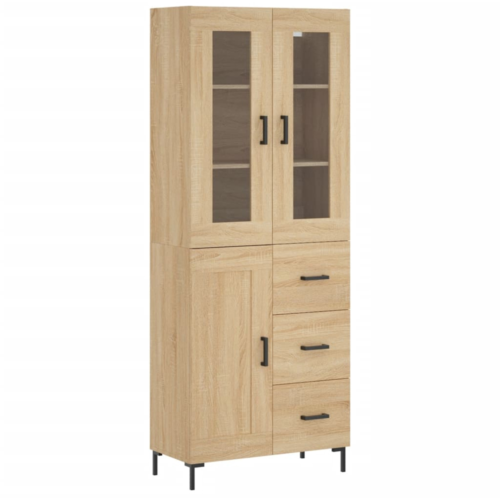 vidaXL 3 Door 3 Drawer Sonoma Oak Highboard Image 2
