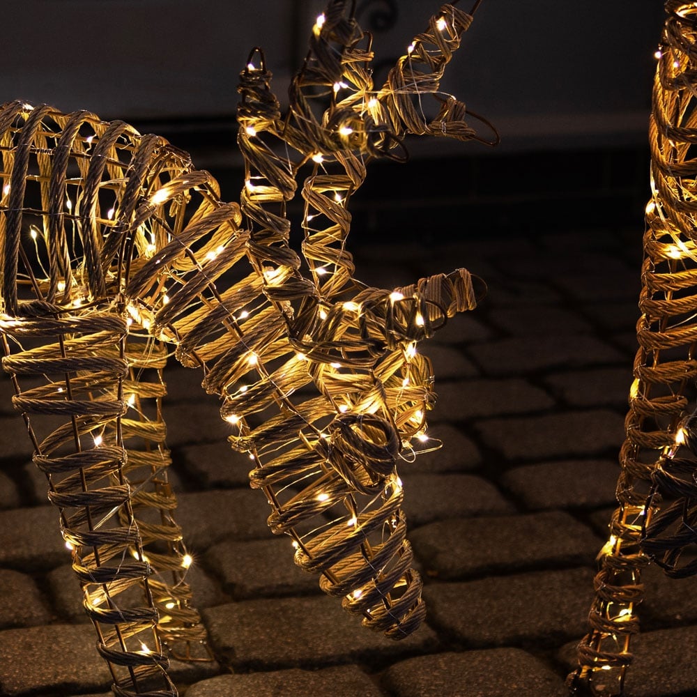 Charles Bentley Small Rattan Light Up Reindeer Christmas Decoration 60cm Image 4