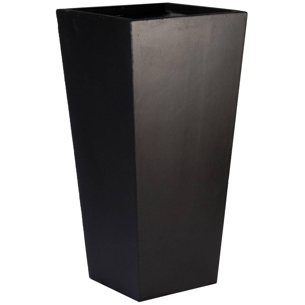wilko Black Light Concrete Fibrestone Tapered Shape Outdoor Plant Pot 50.5cm Image 1