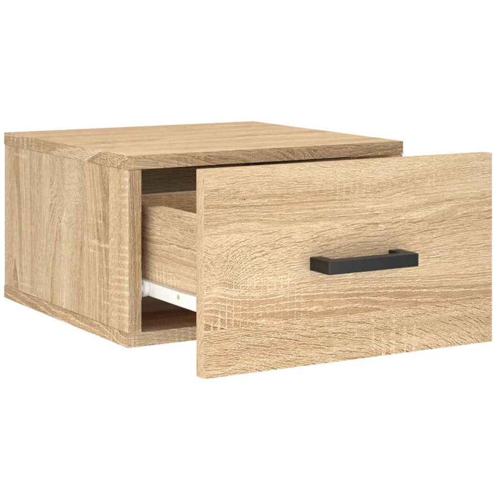 vidaXL Single Drawer Sonoma Oak Wall Mounted Bedside Cabinet Image 6