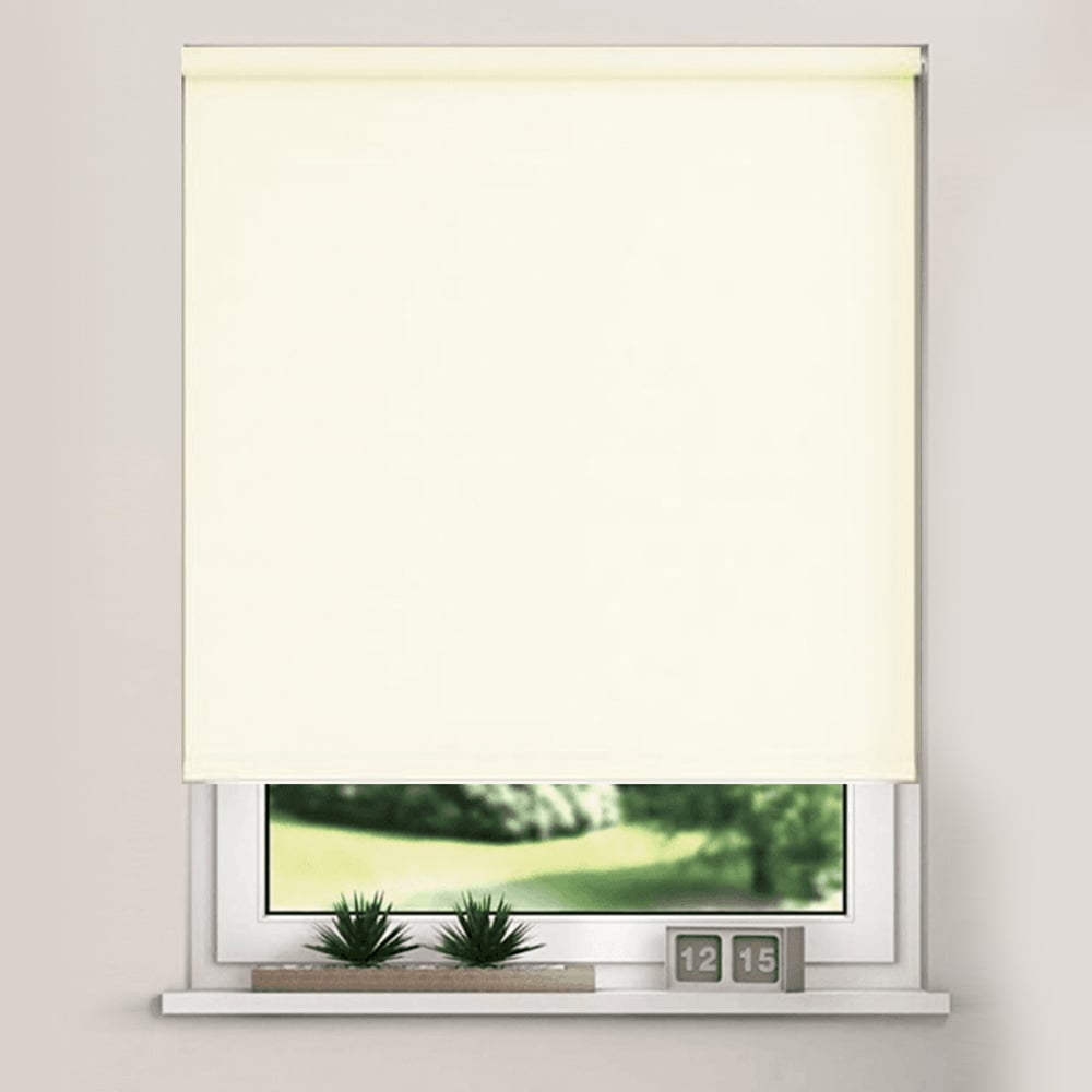 New Edge Blinds Blackout Roller Blinds Cream 85cm Image 1