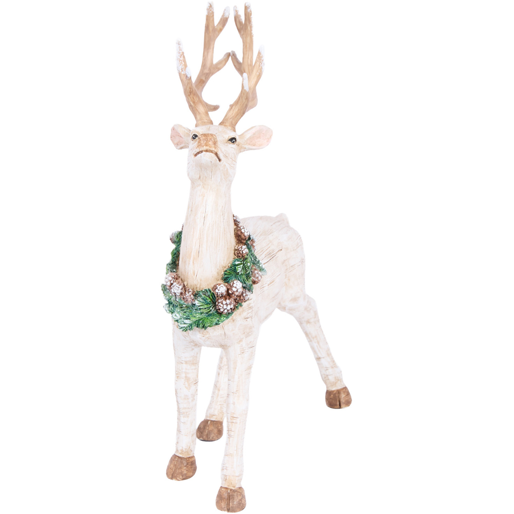 Scandi Wood Effect Reindeer Decoration Image 2