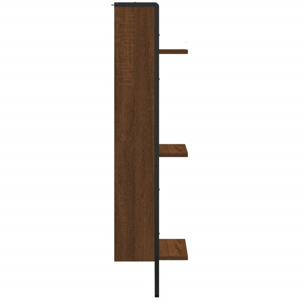 vidaXL 3-Tier Brown Oak Wall Shelf Set of 2 Image 4