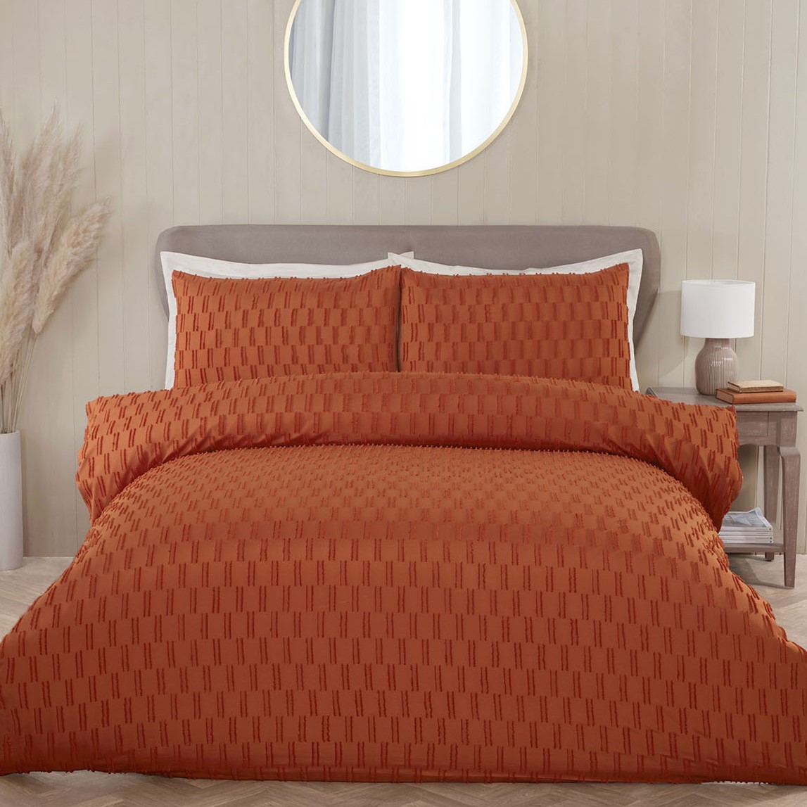 Copenhagen Rust Tufted Duvet Set - Rust / Double Image 1