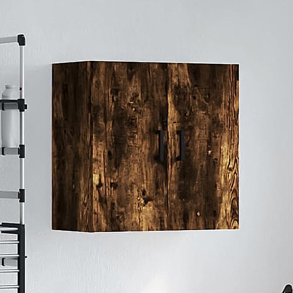 vidaXL 2 Door Smoked Oak Wall Cabinet Image 1