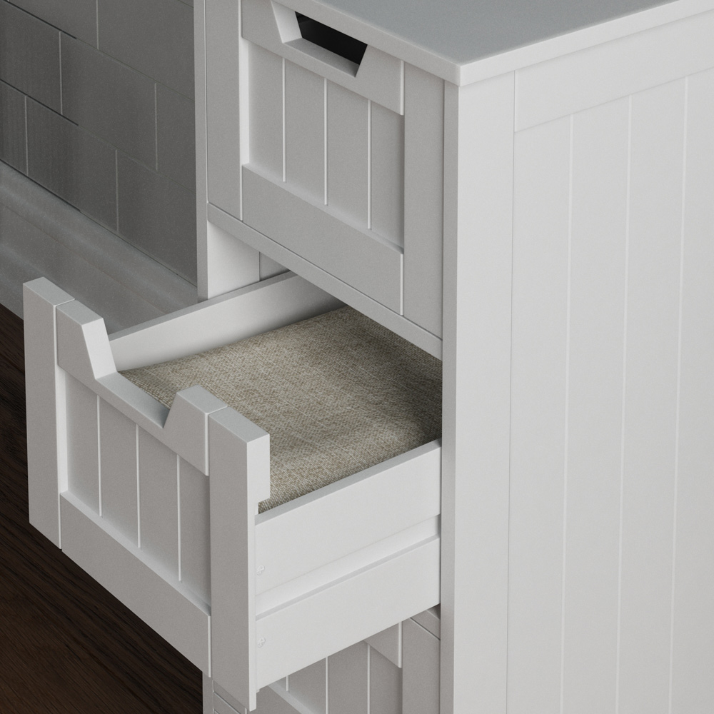 Lassic Bath Vida Priano White 4 Drawer Floor Cabinet Image 3