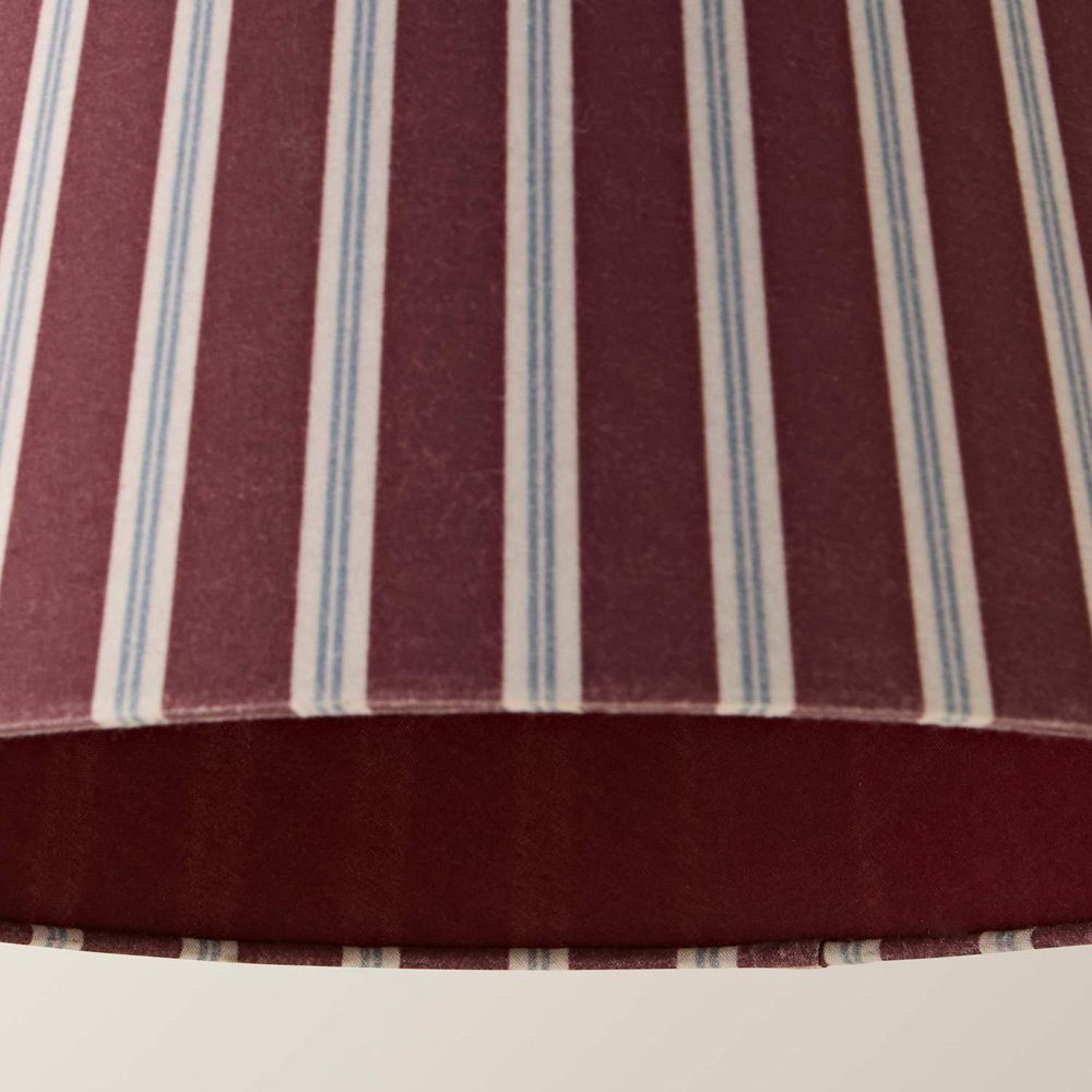 ValueLights Collins Burgundy and Navy Striped Fabric Easy Fit Ceiling Lamp Shade 28cm Image 5