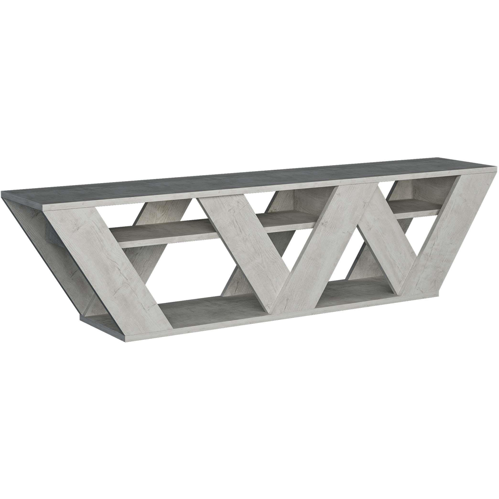 Decortie Ralla 2 Shelf Ancient White Modern TV Unit Image 2