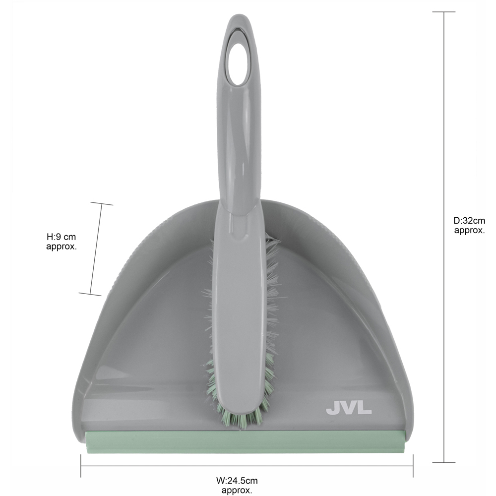 JVL Cleaning Grey Dust Pan and Brush Set Image 9