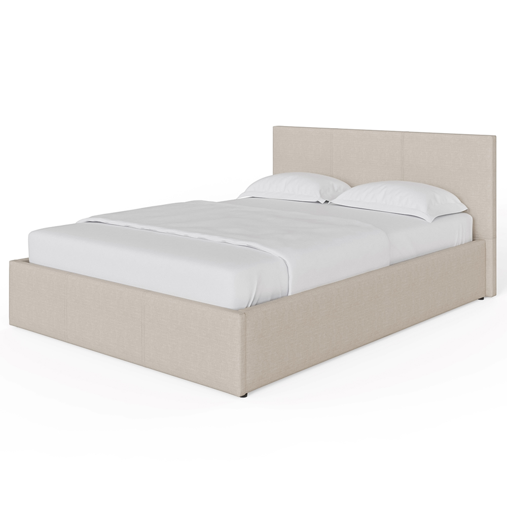 GFW Small Double Natural Hopsack Fabric End Lift Ottoman Bed with Memory Pocket Spring Mattress Image 3