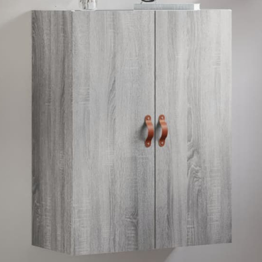 vidaXL 2 Door Grey Sonoma Wall Mounted Cabinet Image 1