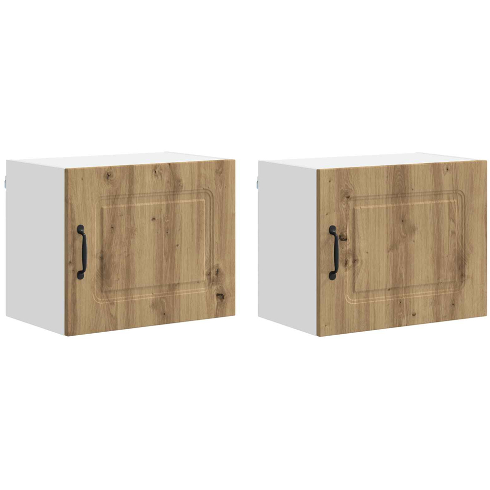vidaXL Kalmar Single Door Artisan Oak Wall Mounted Wide Kitchen Cabinet Set of 2 Image 8