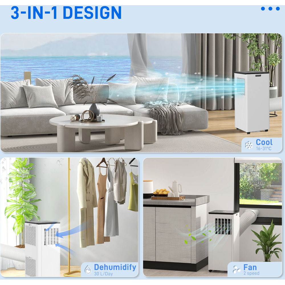 HOMCOM White 7000BTU Portable Air Conditioner with App Control Image 7