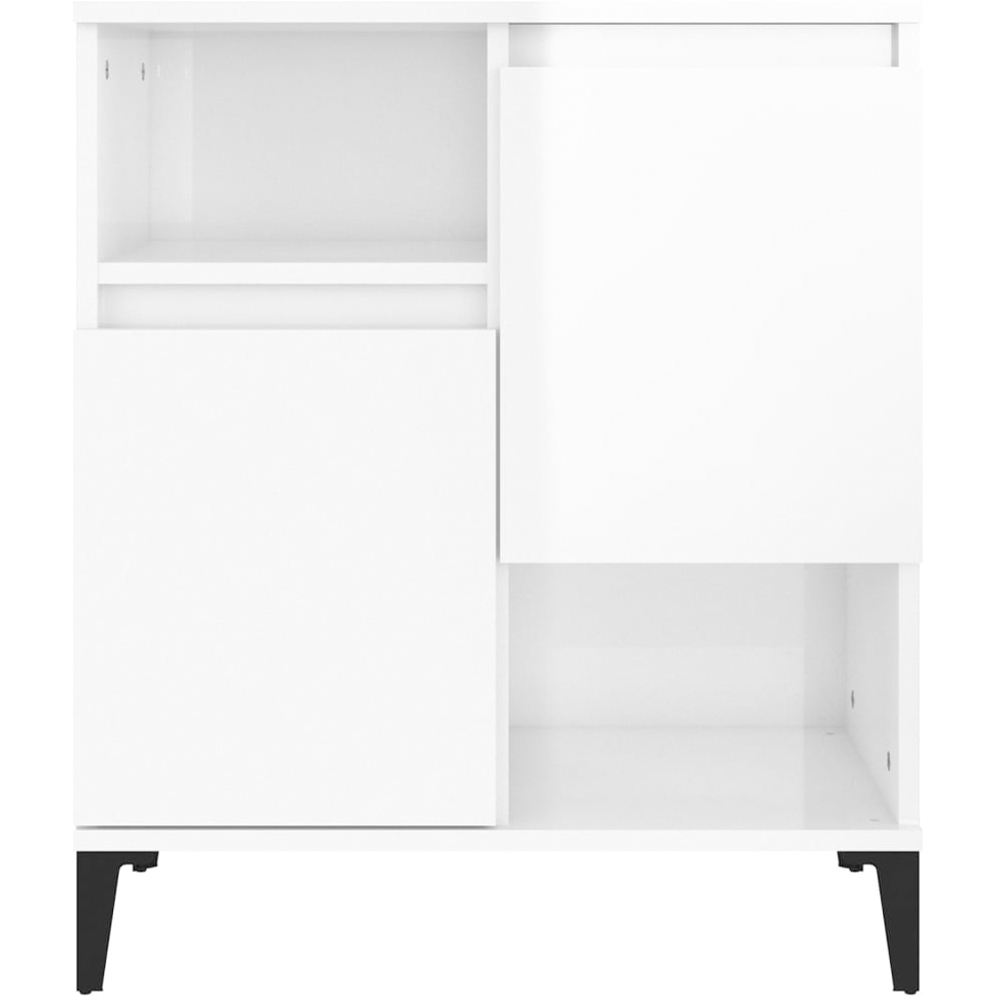 vidaXL 2 Door 2 Shelf White Sideboard Set of 3 Image 6