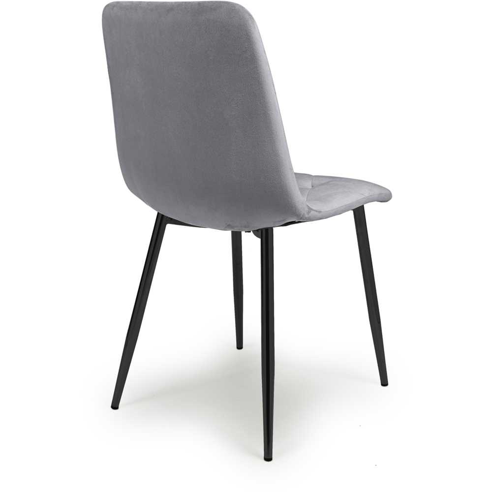 Vernon Set of 4 Grey Brushed Velvet Dining Chair Image 5