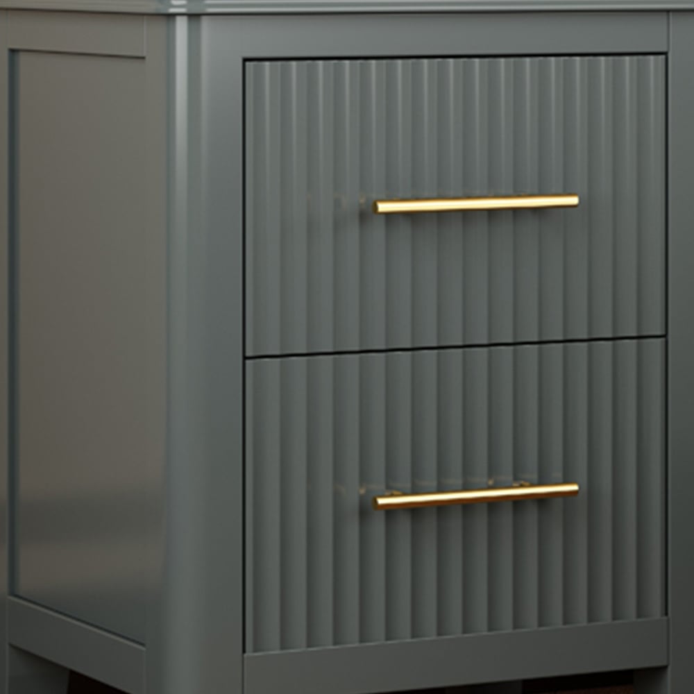 Fregona 2 Drawer Grey Bedside Table Image 2