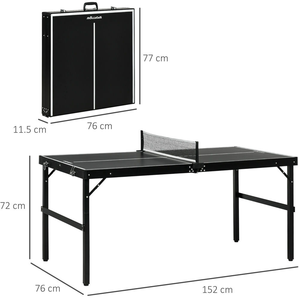 SPORTNOW Black and White Foldable Tennis Table with Net Image 9