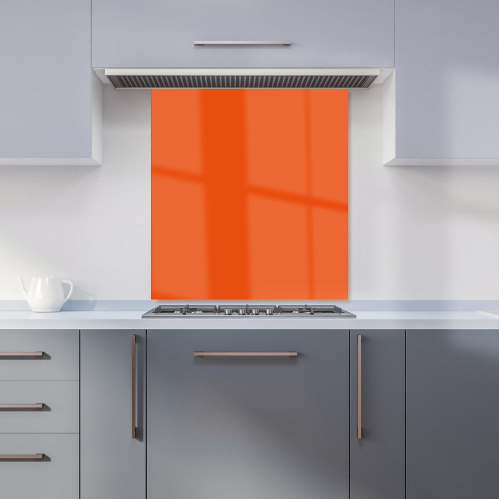 Warren Reed Designer Burnt Orange Glass Kitchen Splashback 65 x 70cm Image 1