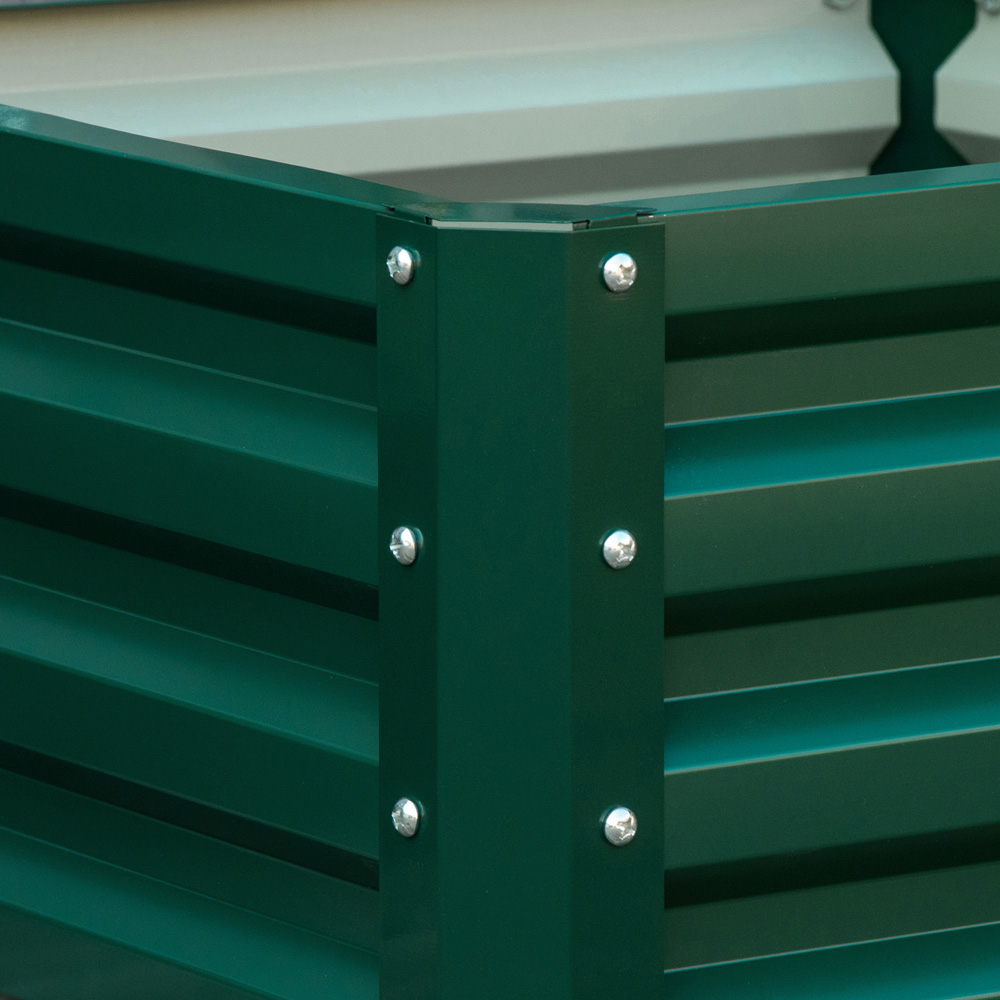 Outsunny Green Galvanised Steel Raised Garden Bed Planter 2 Pack Image 3