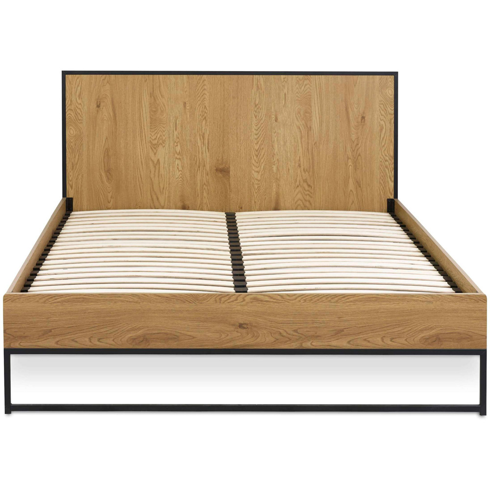 Julian Bowen Harlow King Size Oak and Black Bed Frame Image 4