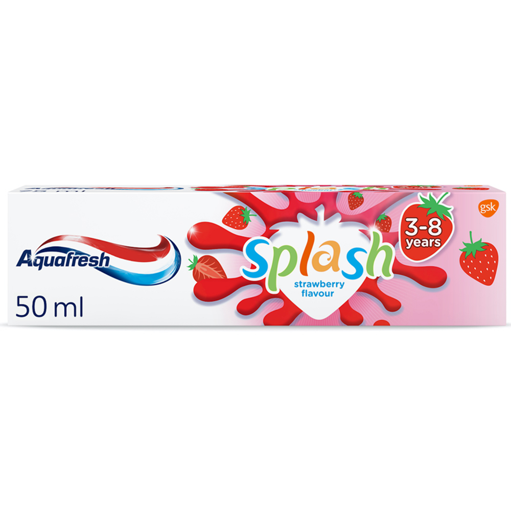 Aquafresh Splash Strawberry Flavour Kids Toothpaste 50ml Image 1