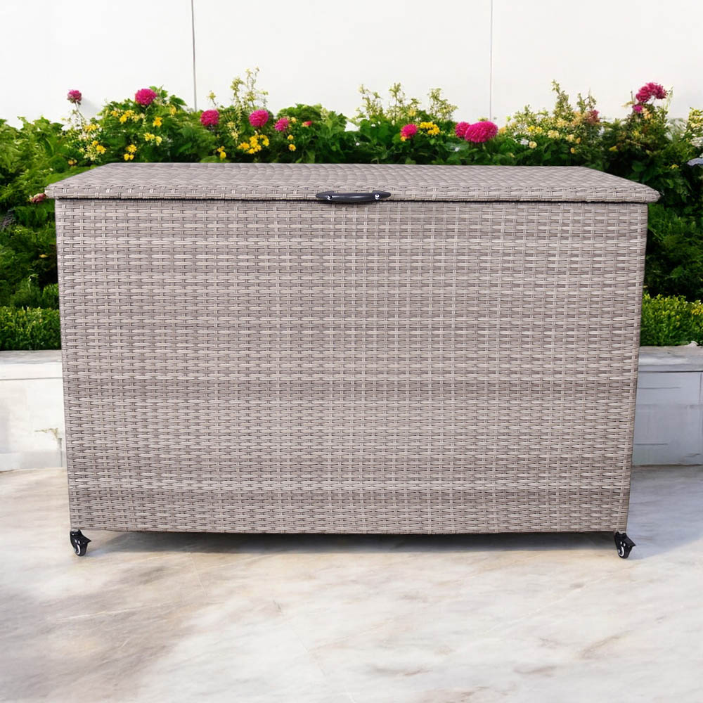 Royalcraft 510L Natural Rattan Weave Cushion Storage Box Image 2