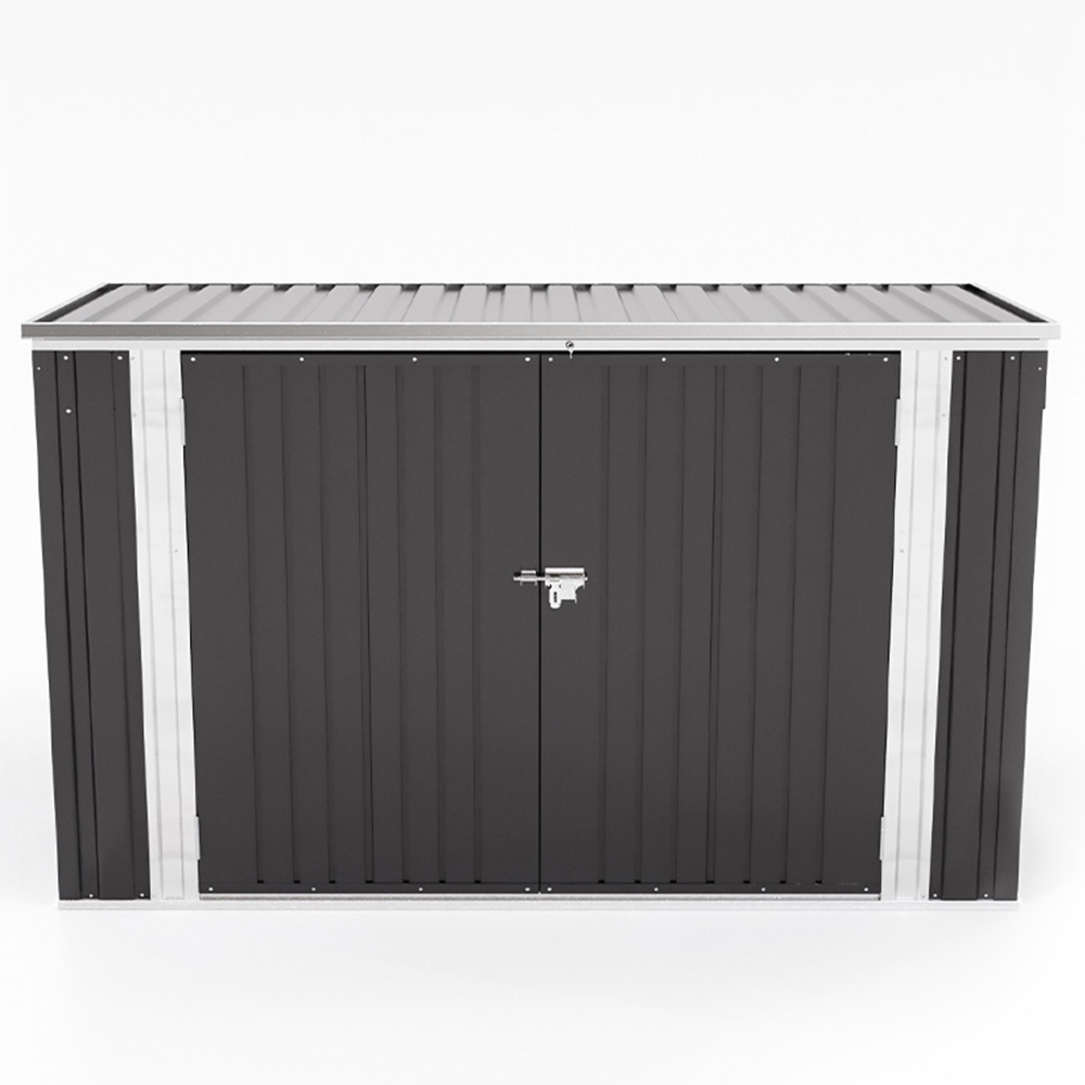 Living and Home 4.2 x 6.8 x 3.4ft Black Heavy Duty Steel Bicycle Storage Shed Image 3