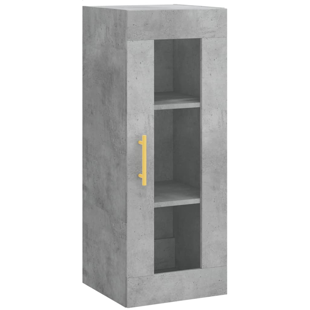 vidaXL 2 Glass Door Concrete Grey Highboard Image 5