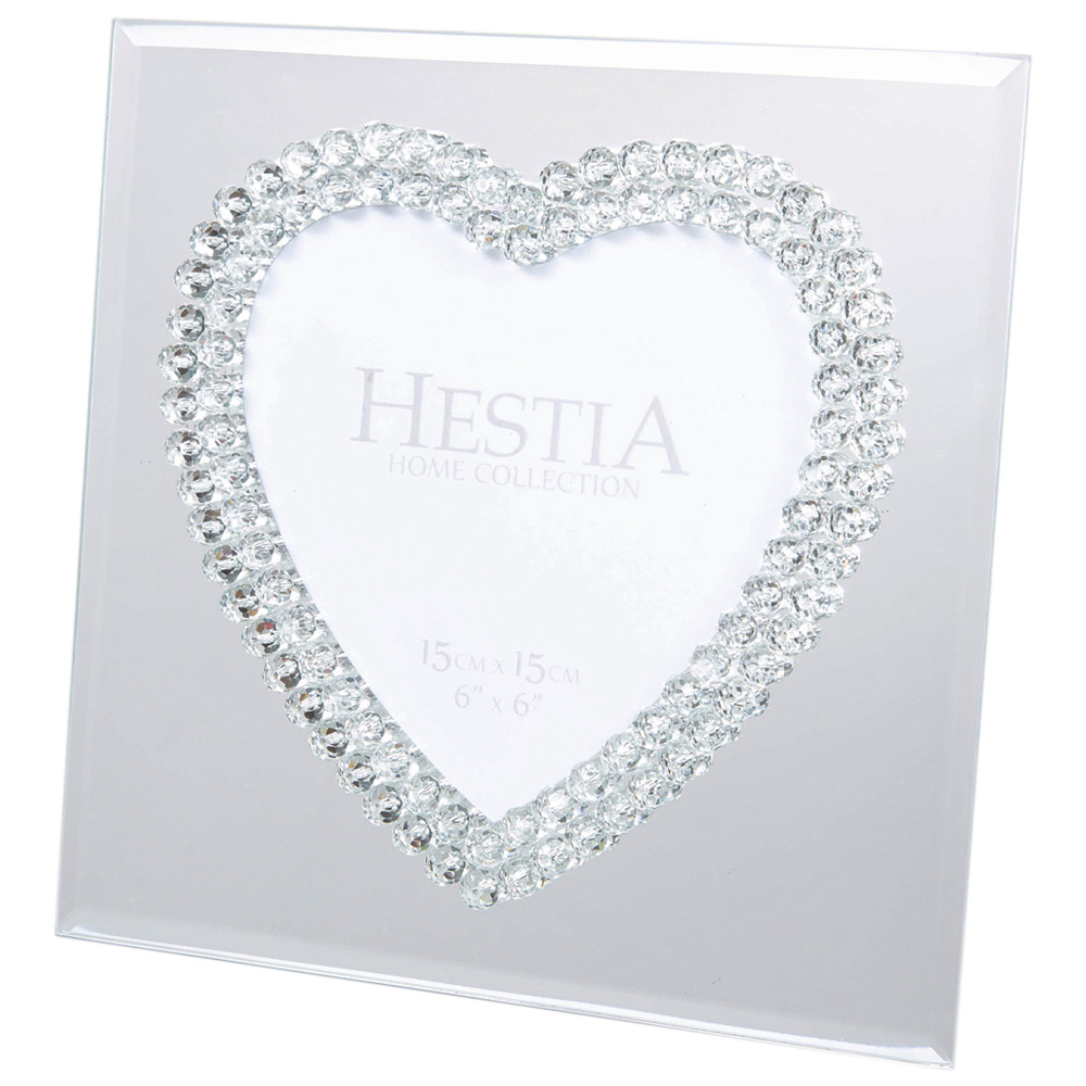 Hestia Heart Design Glass Photo Frame 6 x 6inch Image 1