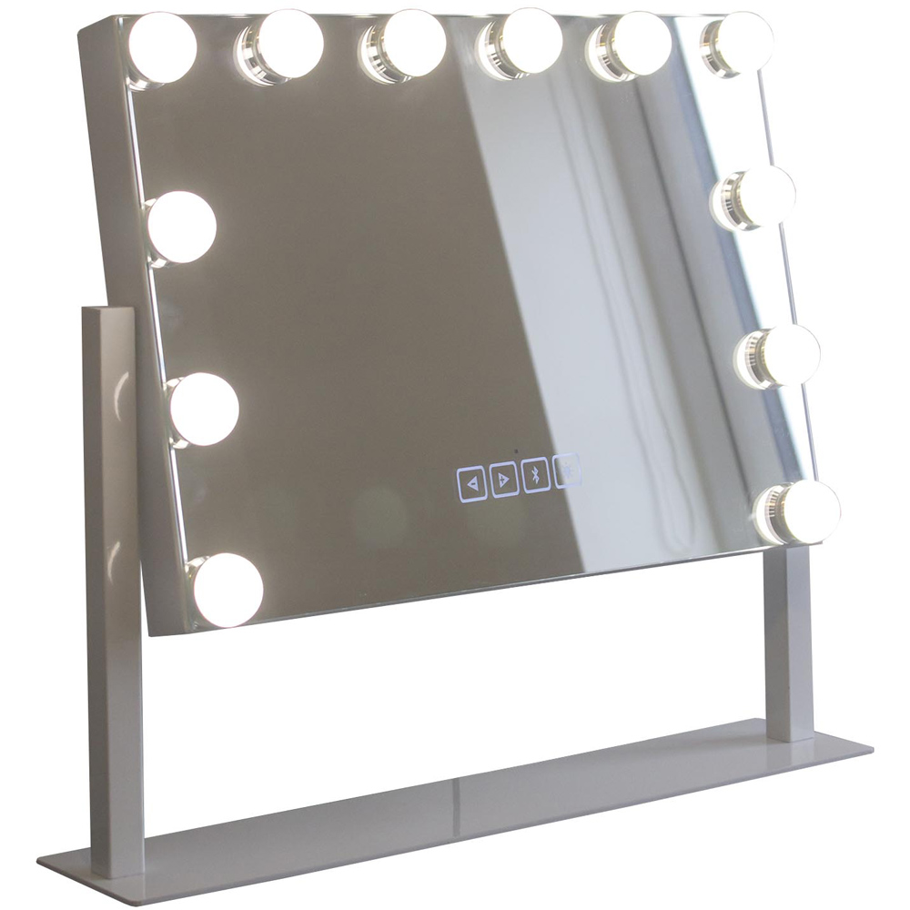 Jack Stonehouse White Vivien Hollywood Vanity Mirror with 12 LED Bulbs Image 1