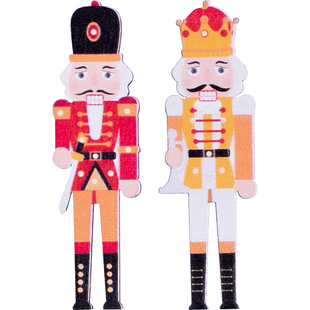 St Helens Red and Orange Wooden Nutcracker Stickers 12 Pack Image 1