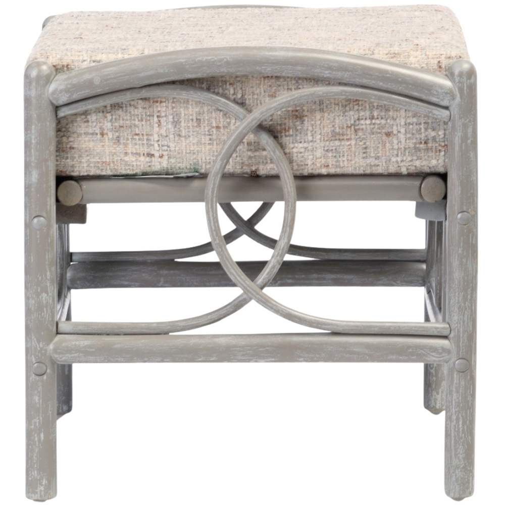 Desser Furniture Madrid Grey Natural Rattan Farrow Footstool Image 4