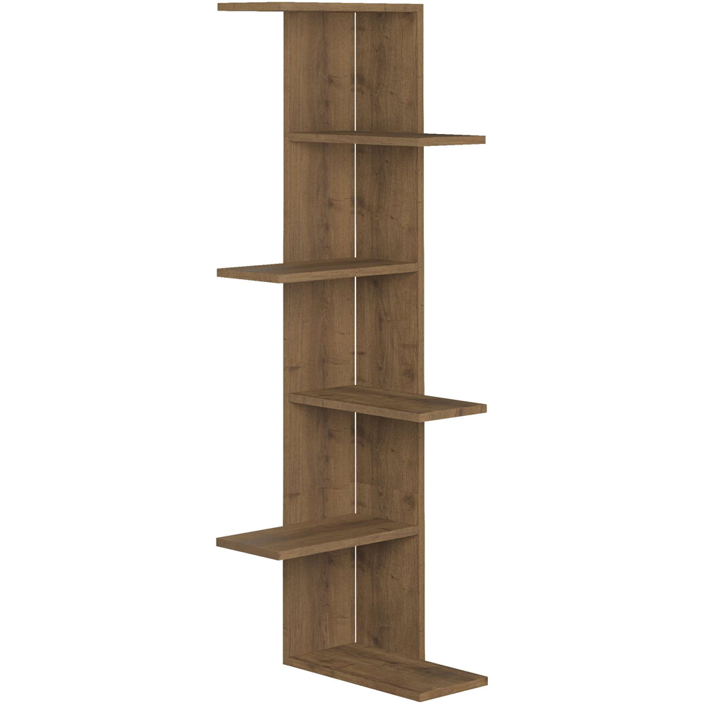 Decortie Saso Medium Dark Oak Corner Bookcase Image 2
