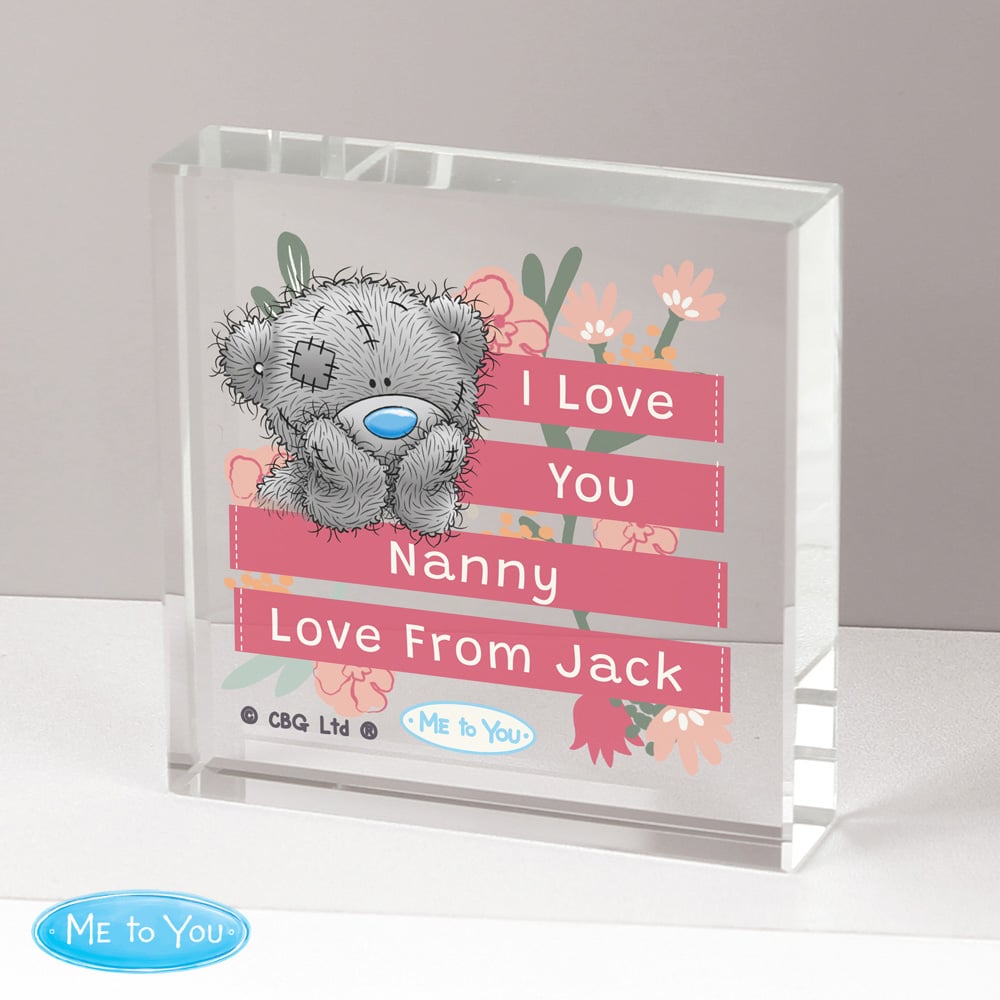 Personalised Memento Personalised Me To You Floral Crystal Token Image 2