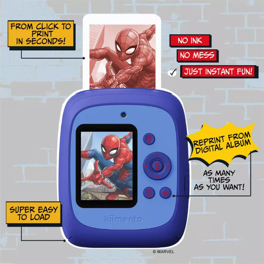 Kiimento Spider-Man Kids Ink-Free Instant Print Digital Camera Image 3