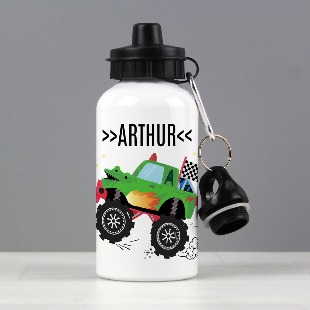 Personalised Memento Monster Truck Drinks Bottle Image 2