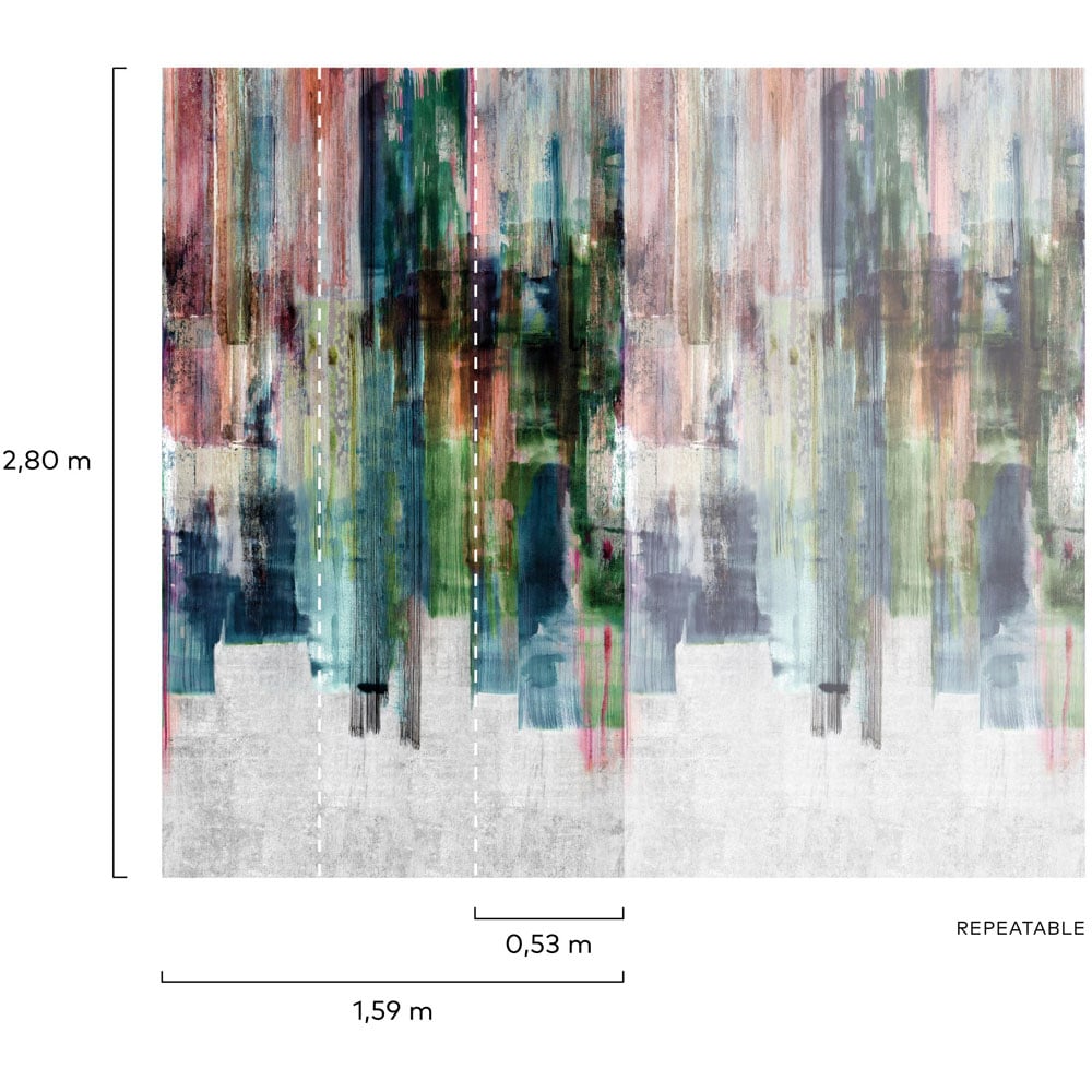 Grandeco Painted Digital Stripes 3 Lane Wall Mural Image 3