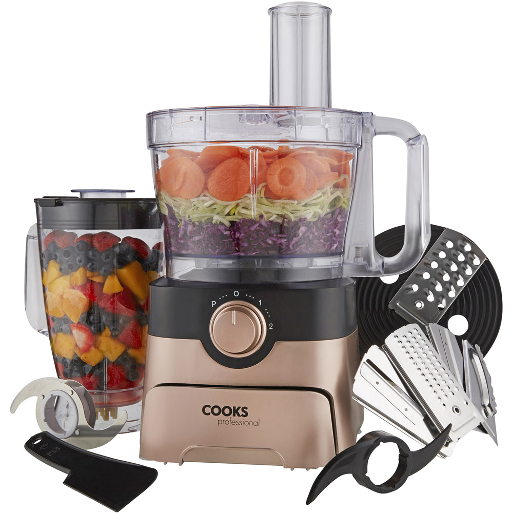 Cooks Professional G3483 Black and Rose Gold 1000W Food Processor Image 5