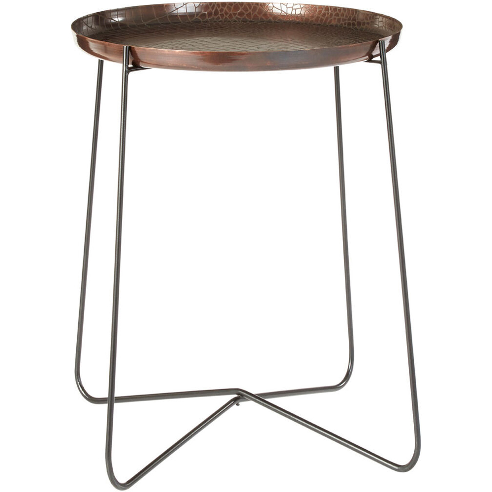 Premier Housewares Copper and Black Round Top Side Table Image 3